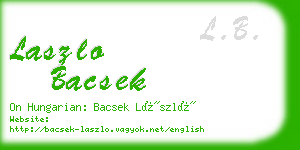laszlo bacsek business card